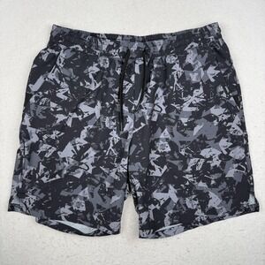 UNRL Shorts Mens XL Black Camo Athletic Performance 8 Inseam Zip Pocket
